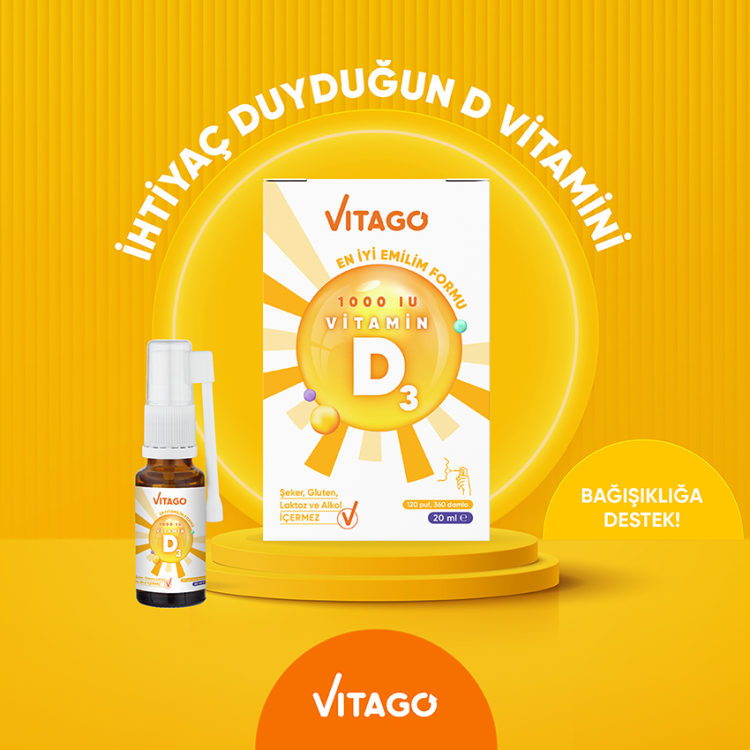 Vitago Daily Serisinin Yeni Üyesi: Vitamin D3 1000 Iu Sprey/Damla